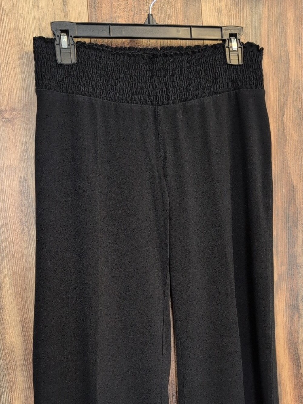 Express Black Wide-Leg Sexy Stretch Smocked-Waist Pants M M497